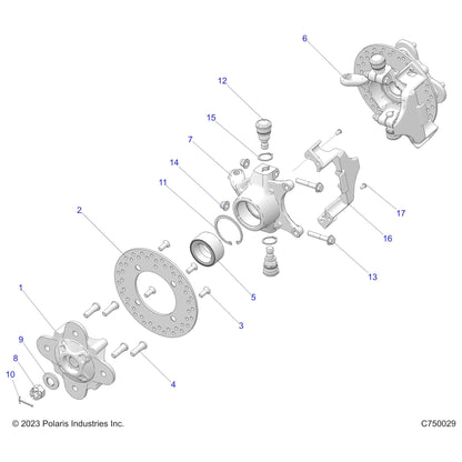 Polaris GEM Internal Retaining Ring, Genuine OEM Part 7710780, Qty 1