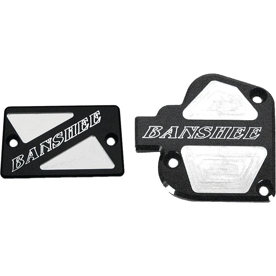 Throttle & Brake Cover Set Black Logo Banshee