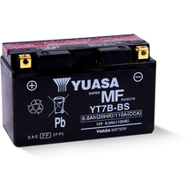 Yuasa YT7B-BS Maintenance Free AGM 12-Volt Battery w/Bottle