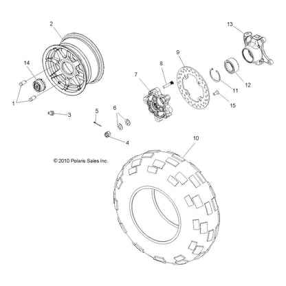 Polaris RZR Wheel Bearing Carrier, Left, Genuine OEM Part 5137477, Qty 1