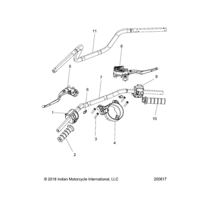 Indian Motorcycle Mini Ape Hanger Handlebars for Specific Scout Bobber, Scout Rogue, Scout Rogue Sixty Models and More, Relaxed Reach and Long-Riding Comfort, Black, Qty 1-5341085-266