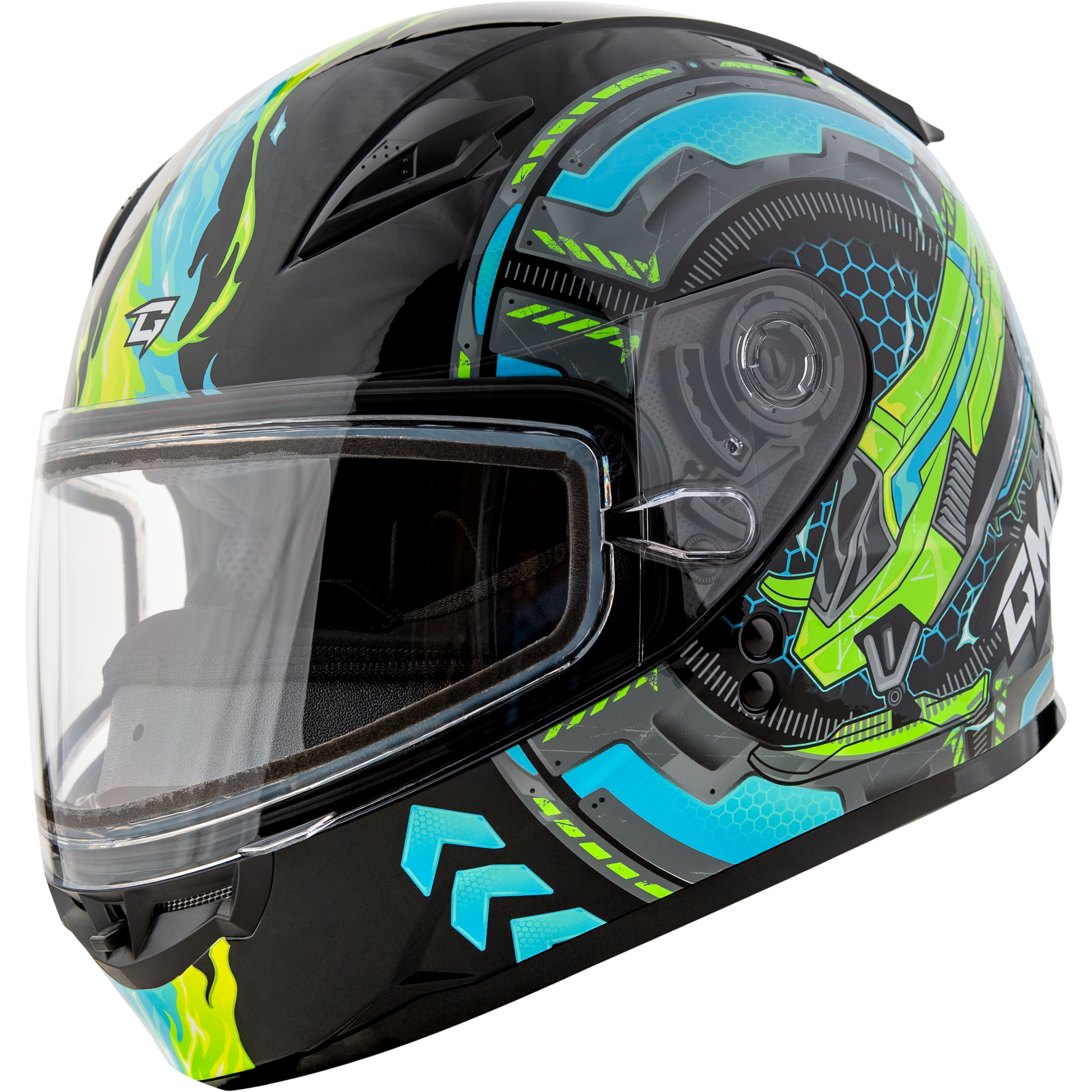 Gm 49y Charge Snow Helmet Black/Blue/Green Ym