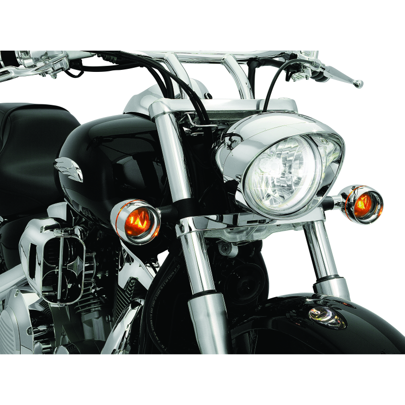 Kuryakyn Deep Dish Bezels With Smoke Lenses Red Light