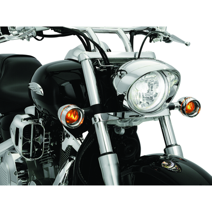 Kuryakyn Deep Dish Bezels With Smoke Lenses Red Light