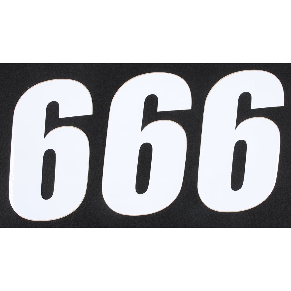 Number 6 White 6" 3/Pk