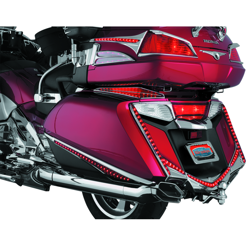 Kuryakyn L.E.D. Rear Fender Tip 12-17 GL1800 Chrome Red Lens
