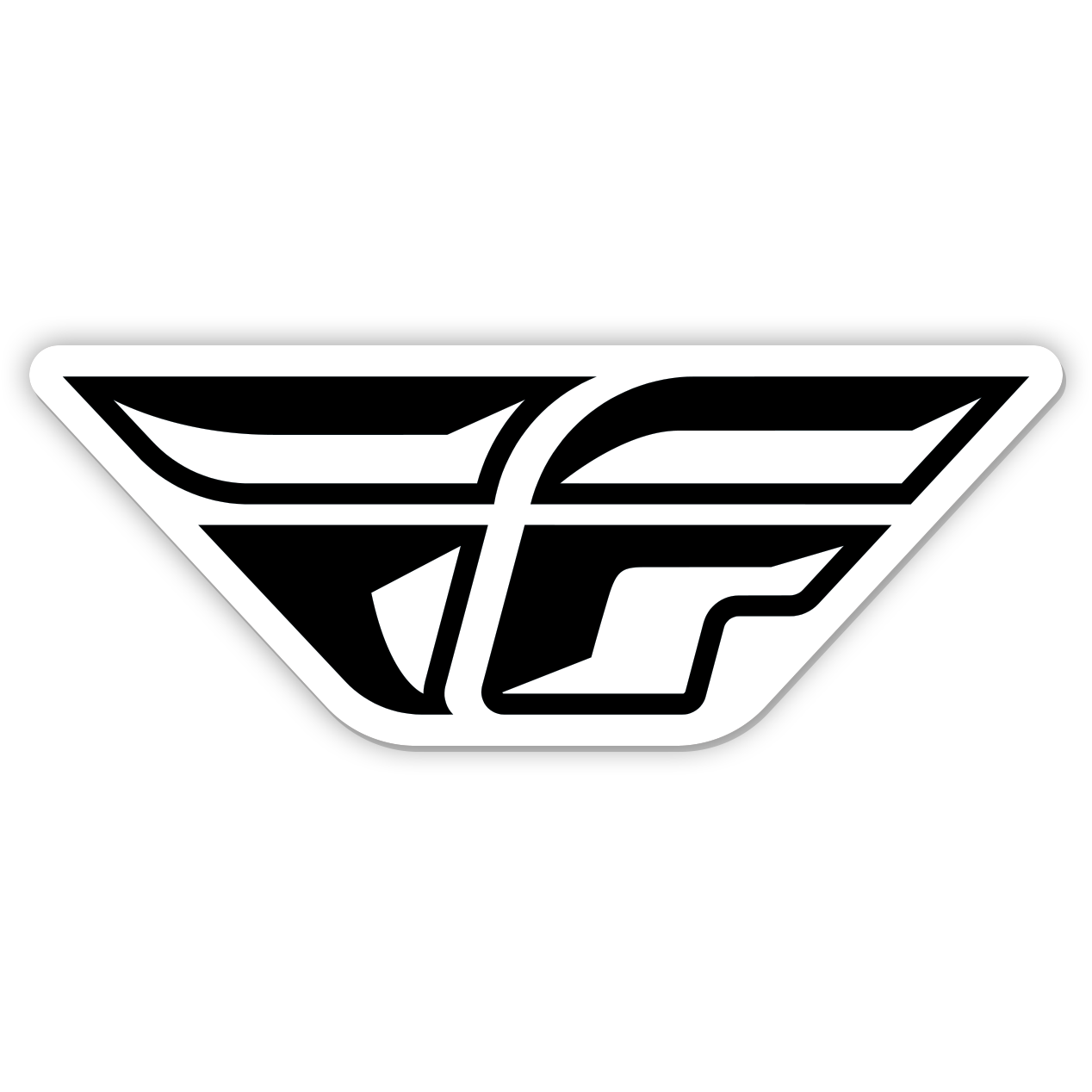 Sticker F Wing 4" 100pk Die Cut Laminated