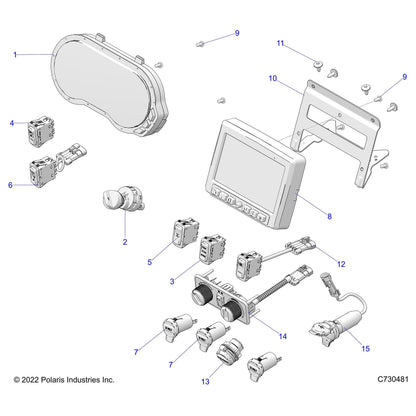 Polaris Ranger Control, HVAC, Genuine OEM Part 2416422, Qty 1