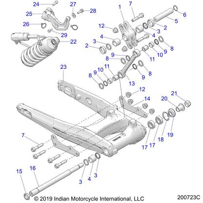 Indian Motorcycle Needle Roller Bearing, Genuine OEM Part 3514544, Qty 1
