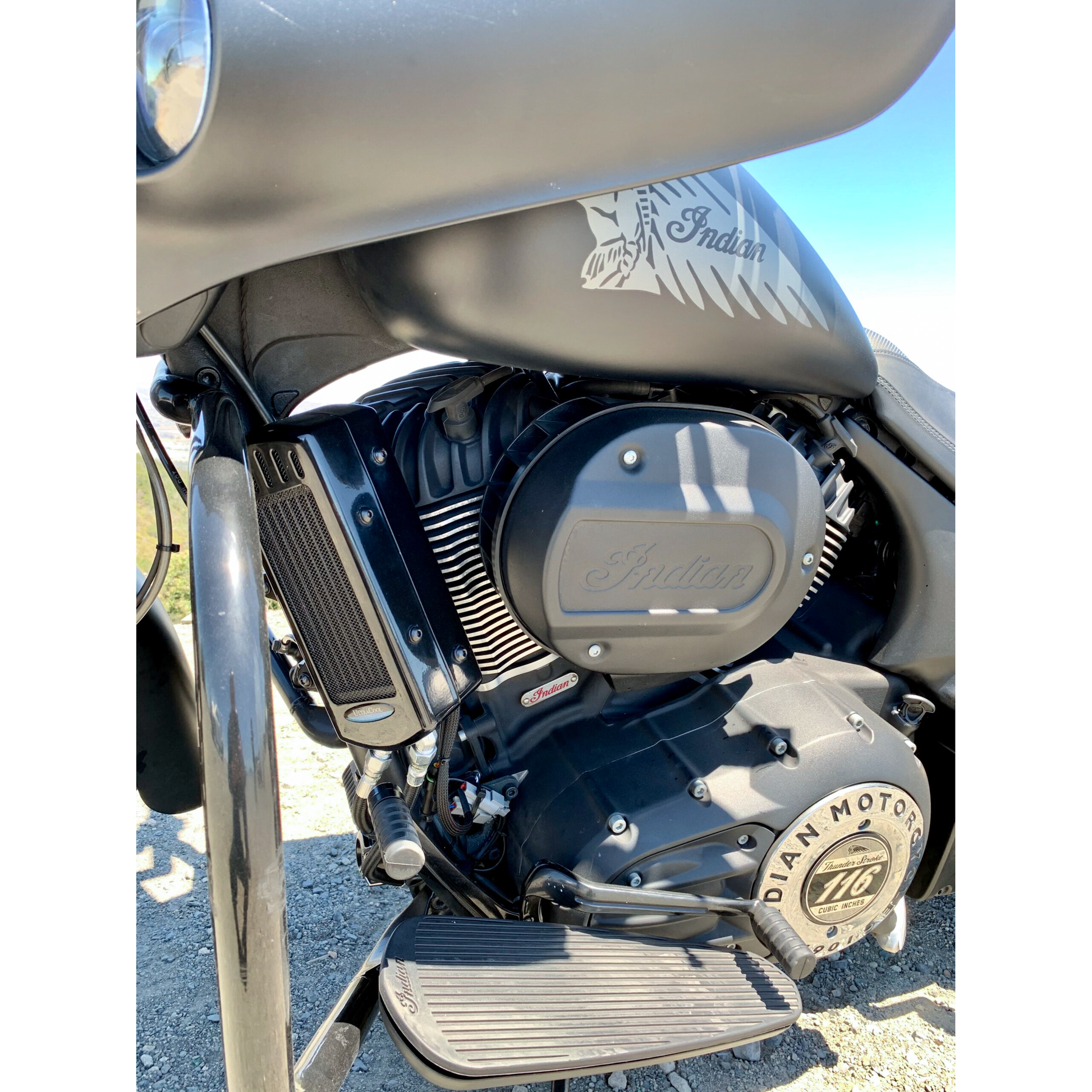 Indian Oil Cooler Side Mount Black