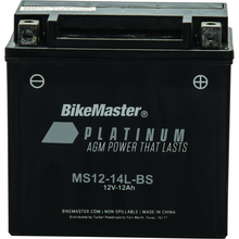 BikeMaster AGM Battery - MS12-14L-BS