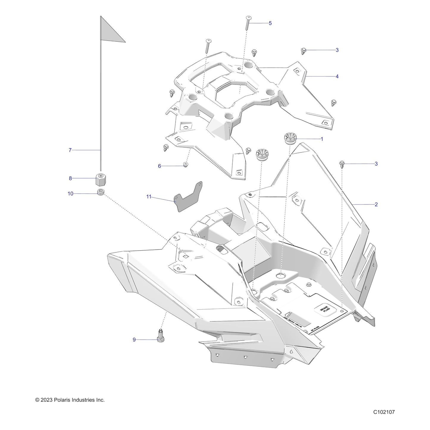 Polaris ATV Rack-Rear,BLK, Genuine OEM Part 5456123-070, Qty 1