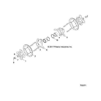 Polaris RZR Knuckle, Front, Left, Genuine OEM Part 5139867, Qty 1
