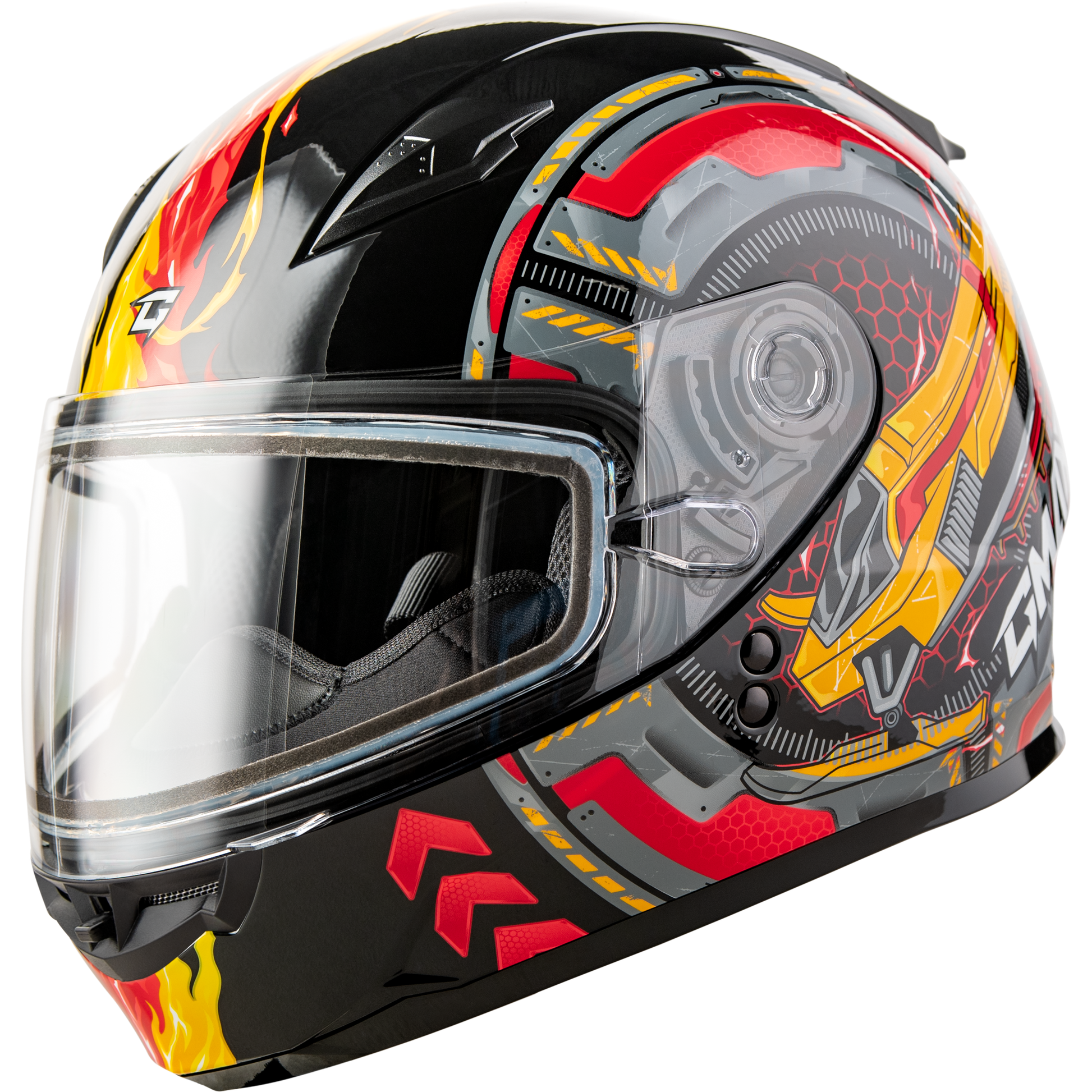 Gm 49y Charge Snow Helmet Black/Red/Yellow Ym
