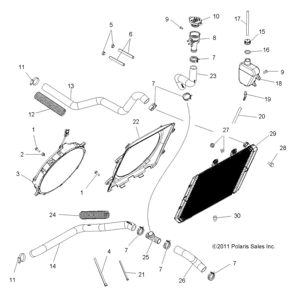 
                      
                        Polaris ATV VGT Radiator Assembly, 324 x 360, Genuine OEM Part 1240521, Qty 1
                      
                    
