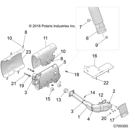 Polaris RZR Silencer Assembly, Genuine OEM Part 1263243, Qty 1
