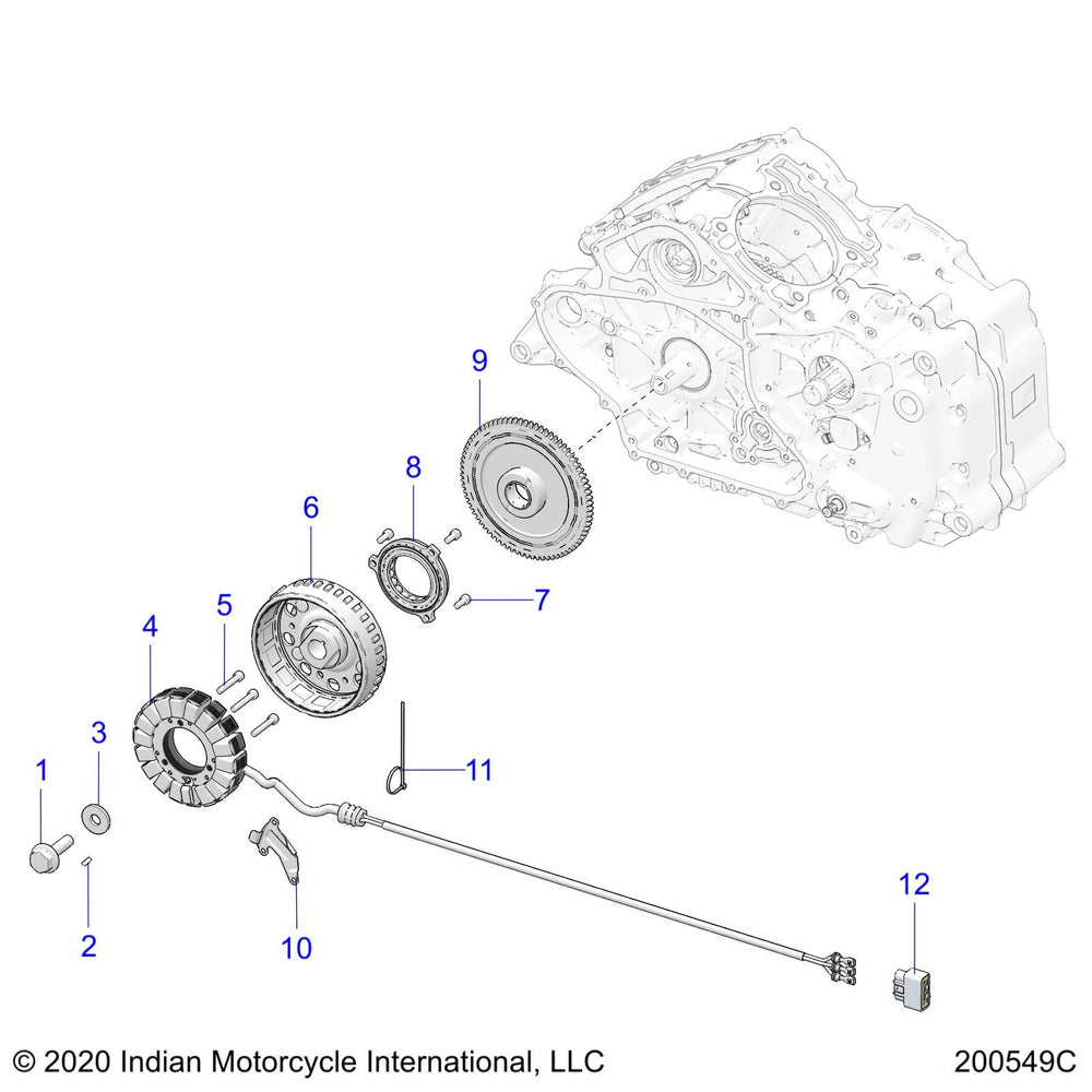 
                      
                        Indian Motorcycle Stator, Genuine OEM Part 4017786, Qty 1
                      
                    