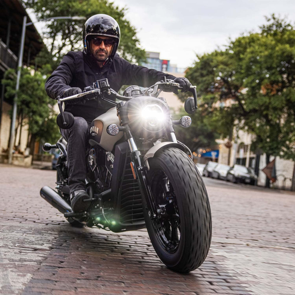 
                      
                        Indian Motorcycle Pathfinder Adaptive 5.75 LED Headlights High and Low Beam for Scout, Scout Bobber, Scout Rogue, Scout Sixty Models and More, Gloss Black, 15 Individual Beams - 2884996-266
                      
                    