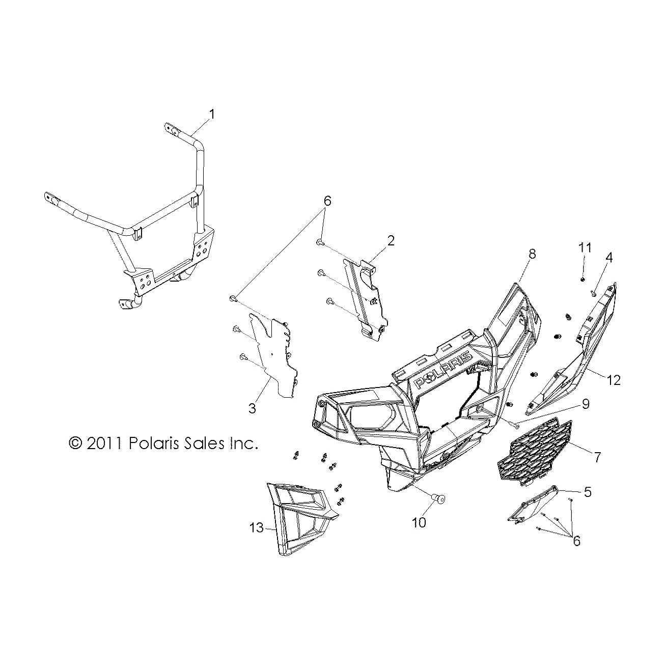 Polaris RZR Side Panel, Shroud, Left, Genuine OEM Part 5439180, Qty 1