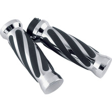 Bikers Choice 81-17 XL & Big Twin Dual Cable Chrome & Black Twisted Grips Pr