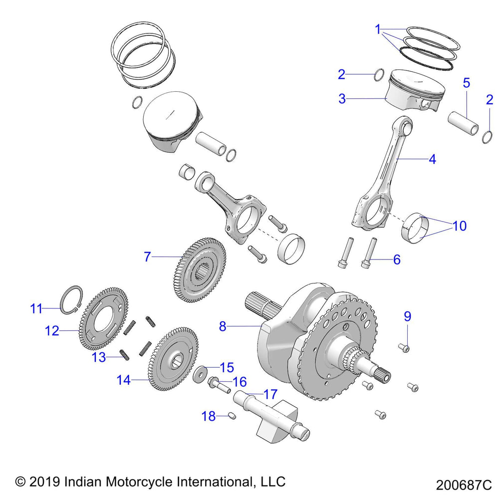 
                      
                        Indian Motorcycle GEAR-CRANK/BALANCE SHAFT, Genuine OEM Part 6230900, Qty 1
                      
                    