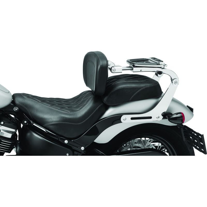 Kuryakyn Fixed Mounts Multi-Purpose Driver & Passenger Backrest 18-Up Softail Black
