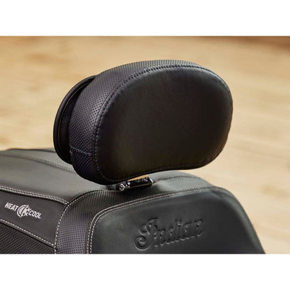 Indian Motorcycle Rider Backrest Pad for Chief, Chieftain, Pursuit, Challenger, Roadmaster, Springfield Models and More, All-Weather Black Vinyl, Adjustable, for Comfort - 2879542-VBA