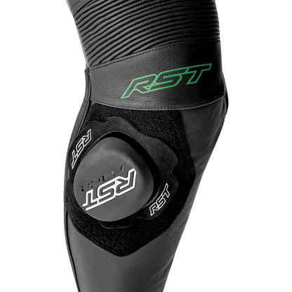 S1 D3o Suit Blk/Gry/Flo Grn Leather Lg