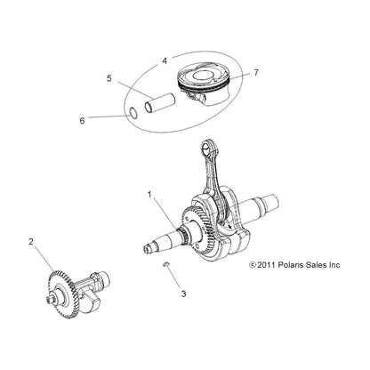 Polaris Ranger Crankshaft Kit, Genuine OEM Part 2204729, Qty 1