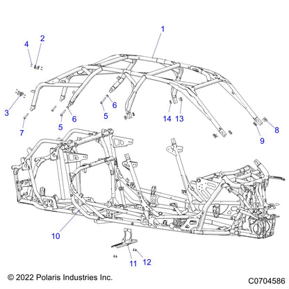 Polaris RZR Hex Flange Nut, 14 mm x 2 mm, Genuine OEM Part 7547981, Qty 1