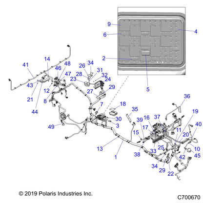 Polaris Ranger HVAC Chassis Harness, Crew, Genuine OEM Part 2415269, Qty 1