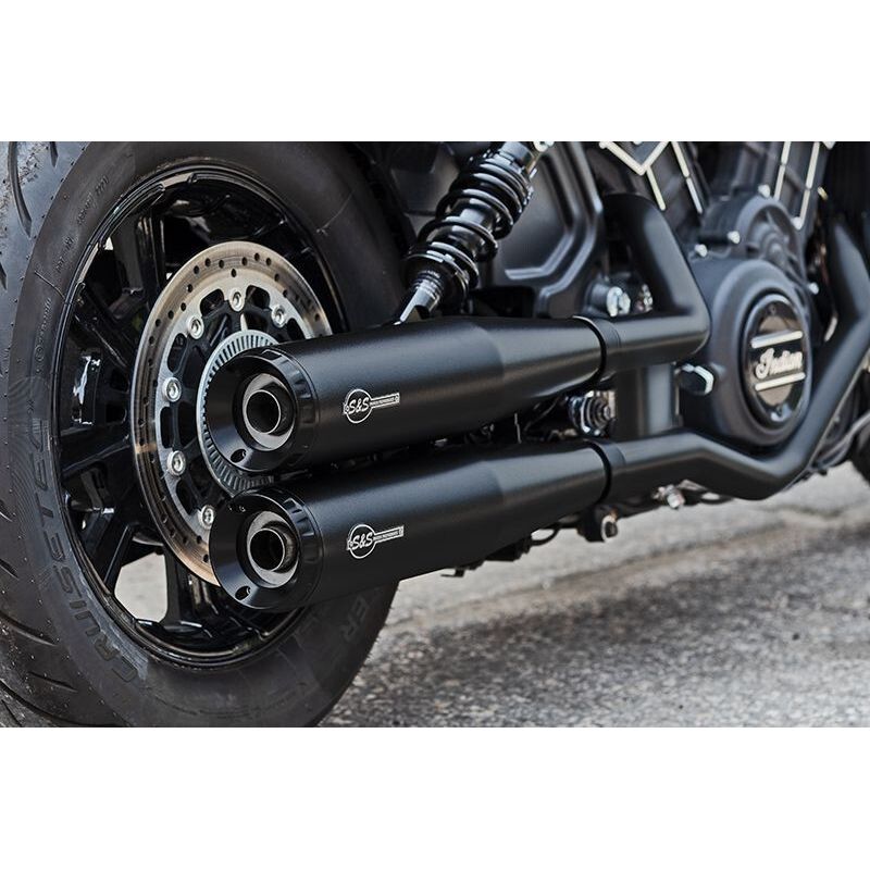 S&S Cycle 15-23 Indian Scout 4in Grand National Slip-on Muffler - Black