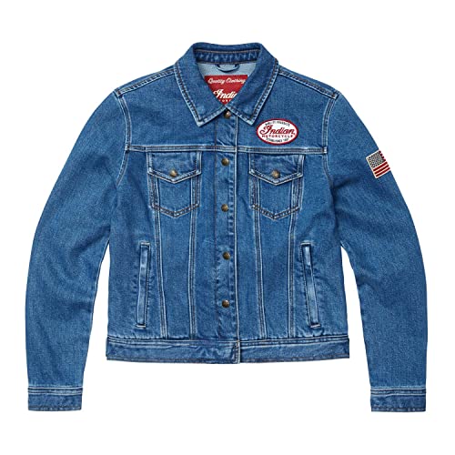 Indian Motorcycle Women's Denim Jacket, Blue - L - 286284506