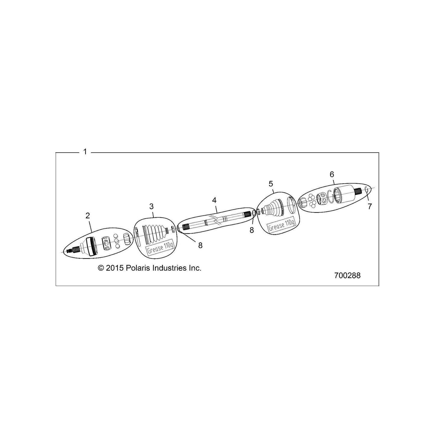 Polaris RZR Boot Kit, Outer, Genuine OEM Part 3236414, Qty 1