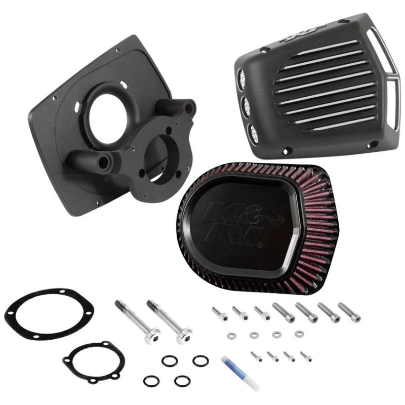 K&N Street Metal Intake System for 01-16 Harley-Davidson Softail/Dyna - Shaker Black