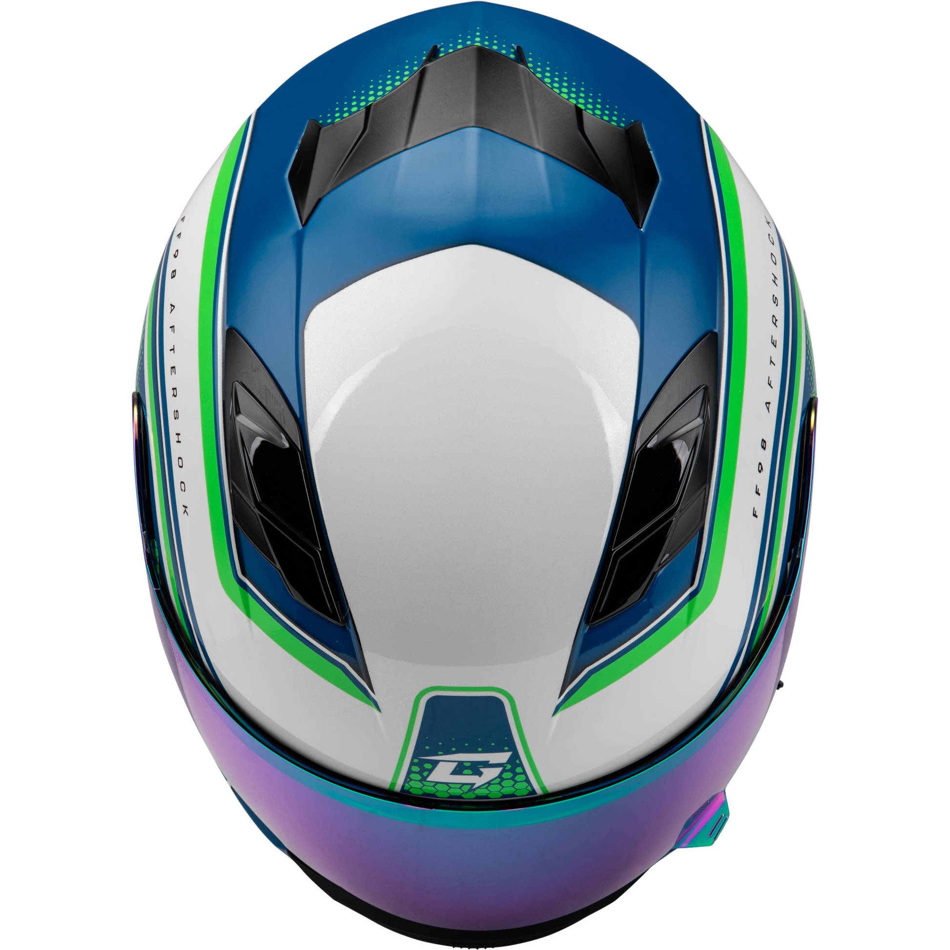 Ff 98 Aftershock Helmet White/Neon Green Md