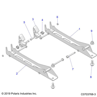 Polaris RZR Rear Cover Assembly, Slide, Left, Genuine OEM Part 2637650, Qty 1