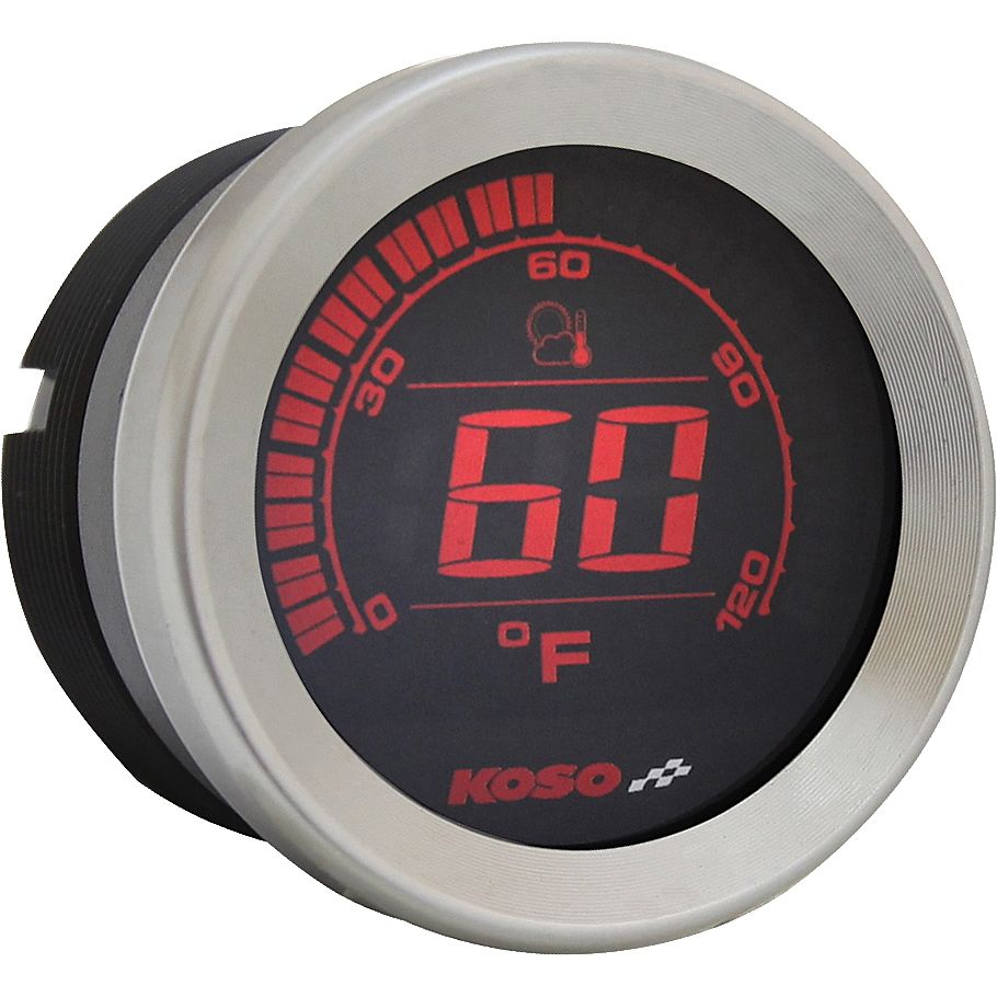 Hd 02 Series Gauge Kit Silver Bezel Oil Temp