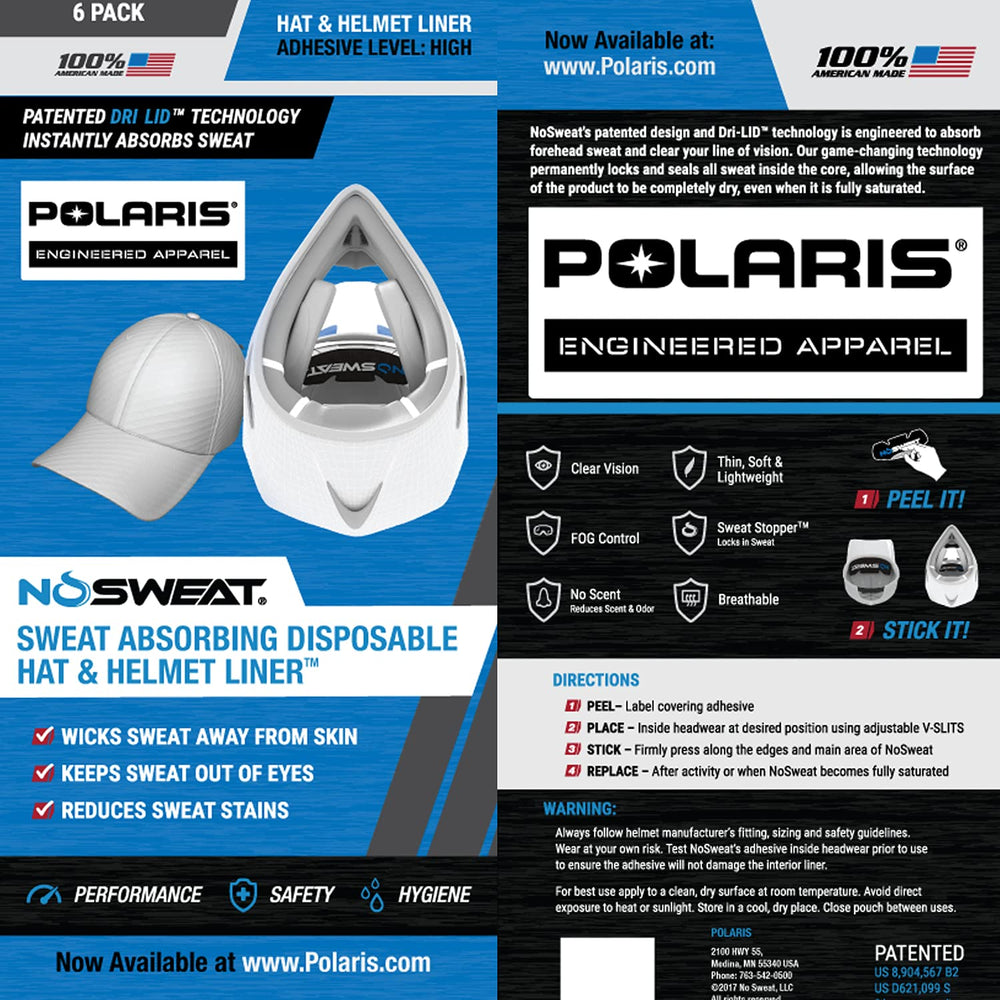 
                      
                        Polaris Off Road NoSweat Hat/Helmet Liner (Pack of 6)
                      
                    