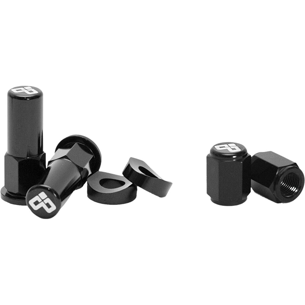 Rim Lock Nut & Valve Cap Kit Black