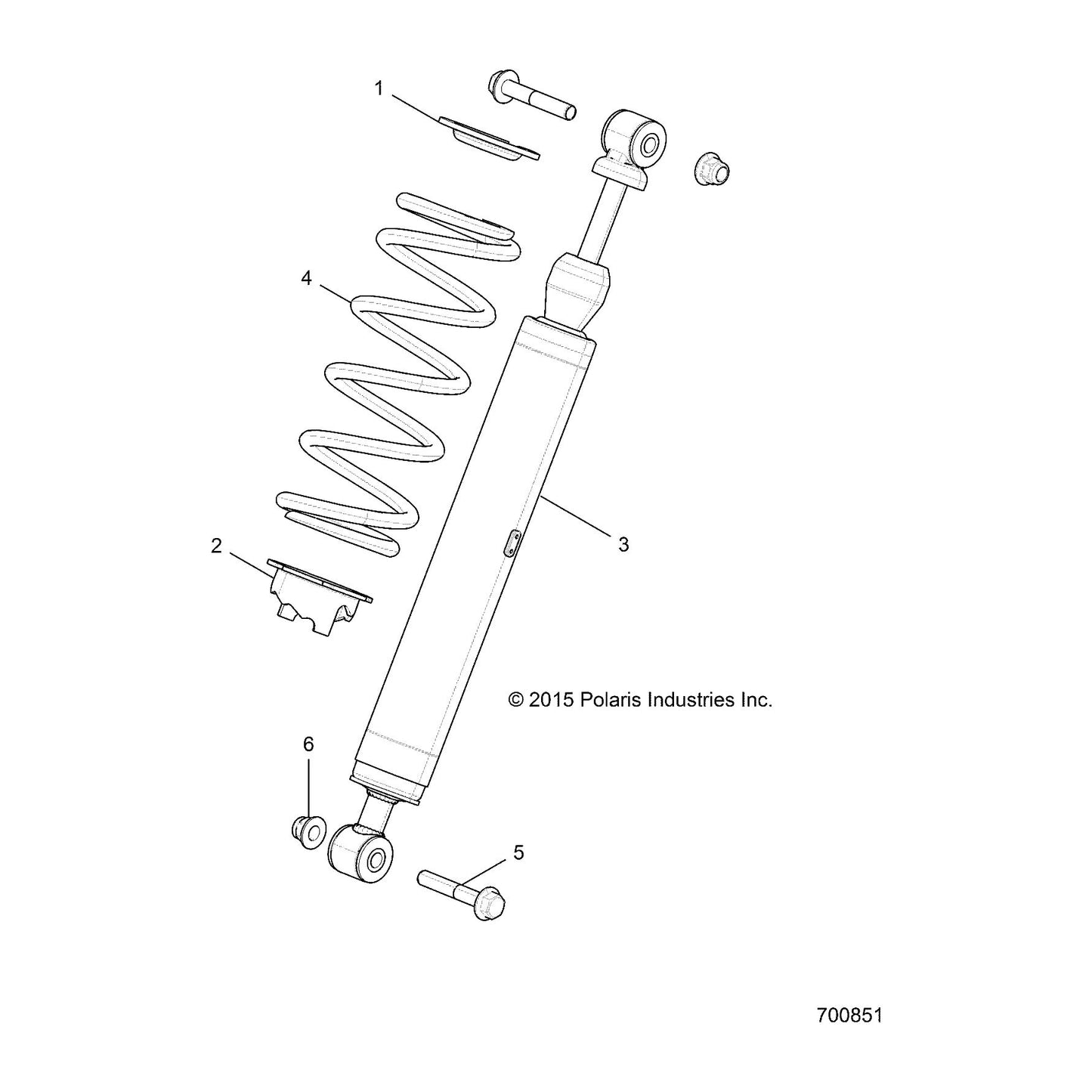 Polaris Ranger High Temp Shock, Front, Genuine OEM Part 7044682, Qty 1