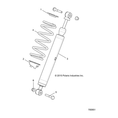 Polaris Ranger High Temp Shock, Front, Genuine OEM Part 7044682, Qty 1