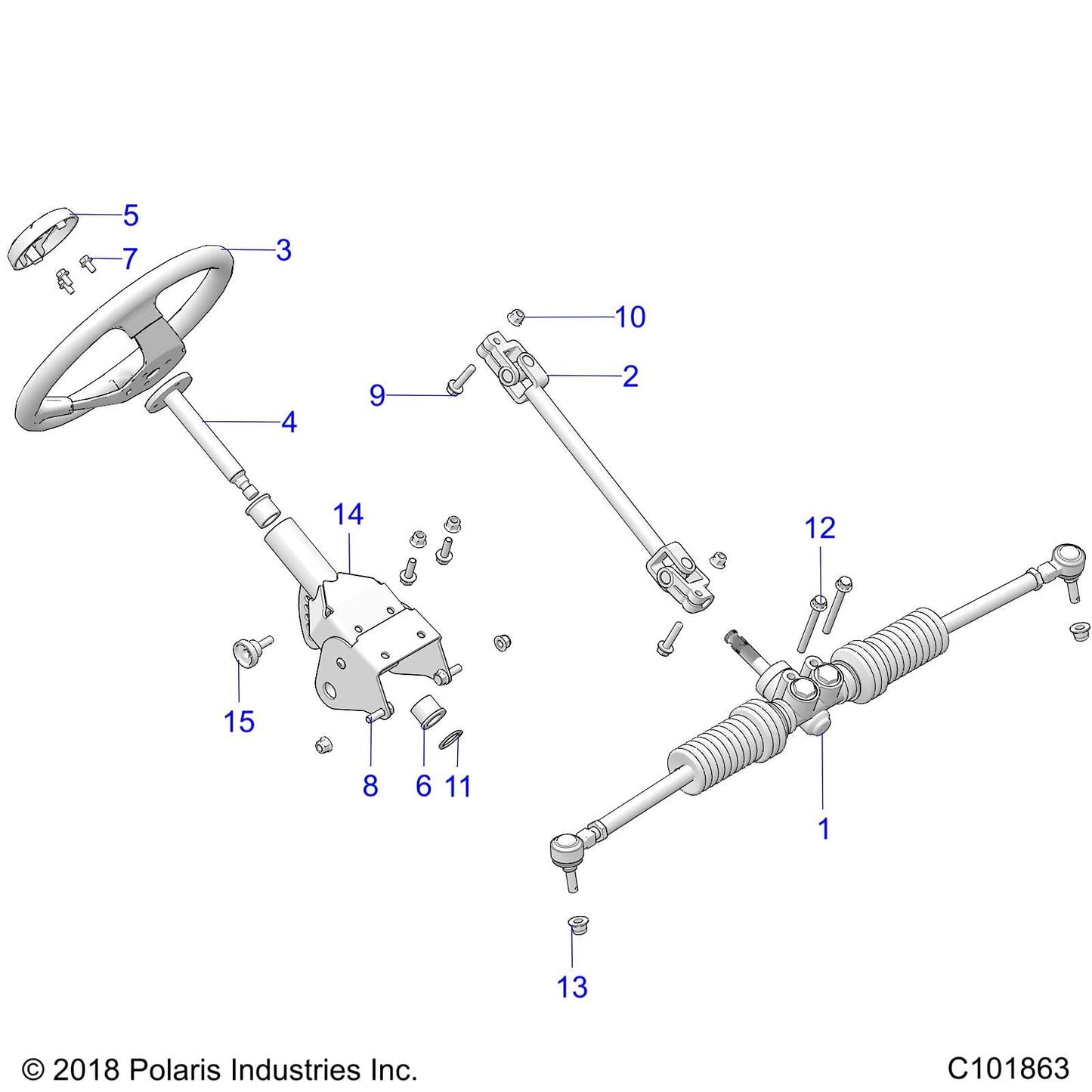 Polaris ATV Gear Box Assembly, Steering, Genuine OEM Part 1824553, Qty 1