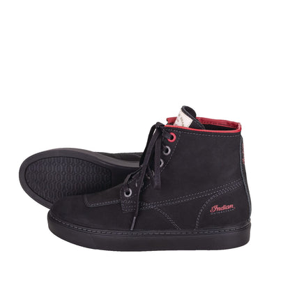 Indian Motorcycle Women's Leather Bryant Sneaker, Black - 10