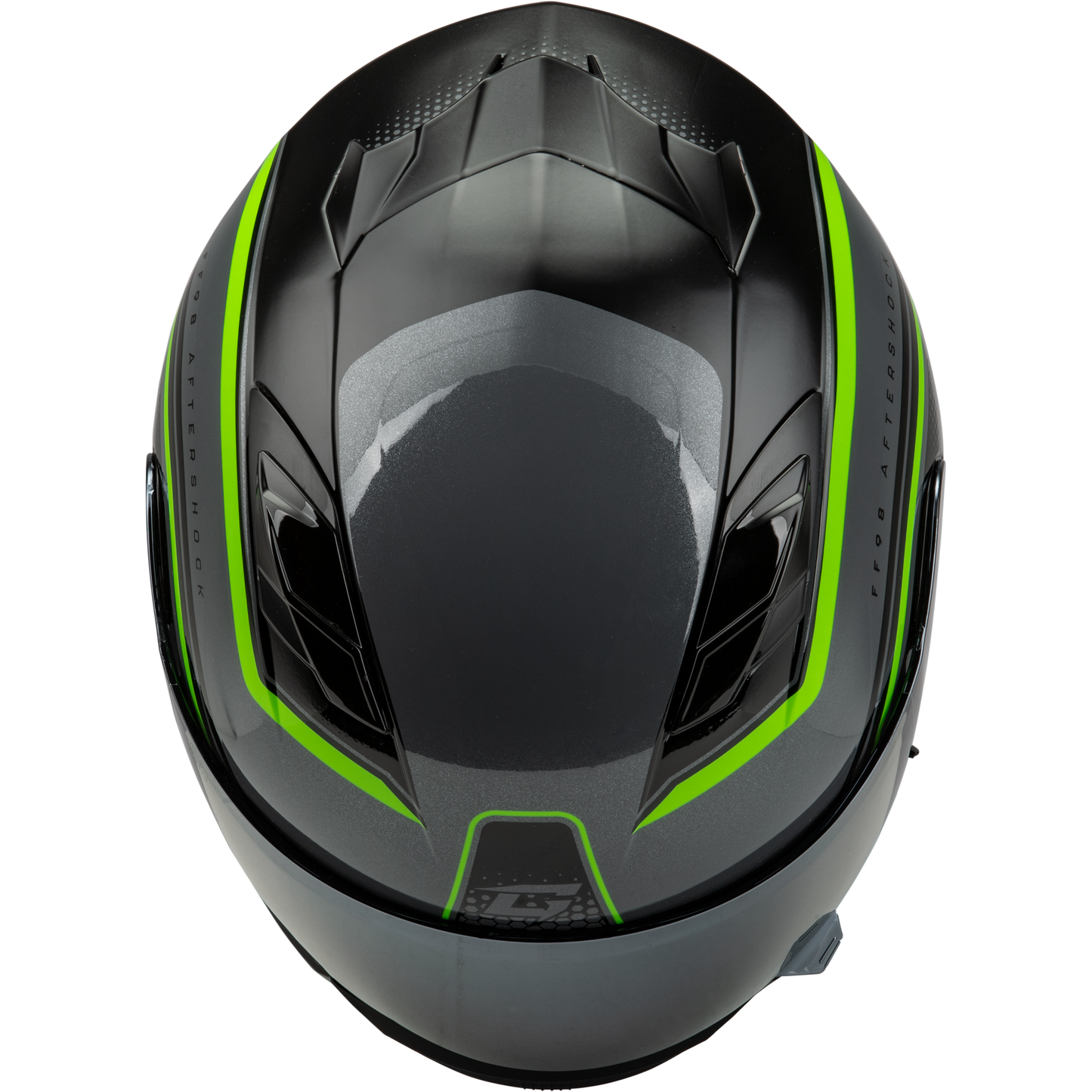 Ff 98 Aftershock Helmet Grey/Neon Green Md