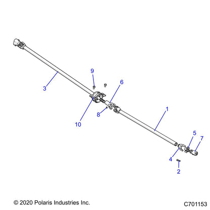 Polaris Ranger Indexed Slip Yoke, Genuine OEM Part 3235503, Qty 1