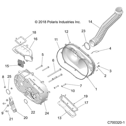 Polaris RZR Clutch Hose Air Outlet, Genuine OEM Part 5416489, Qty 1