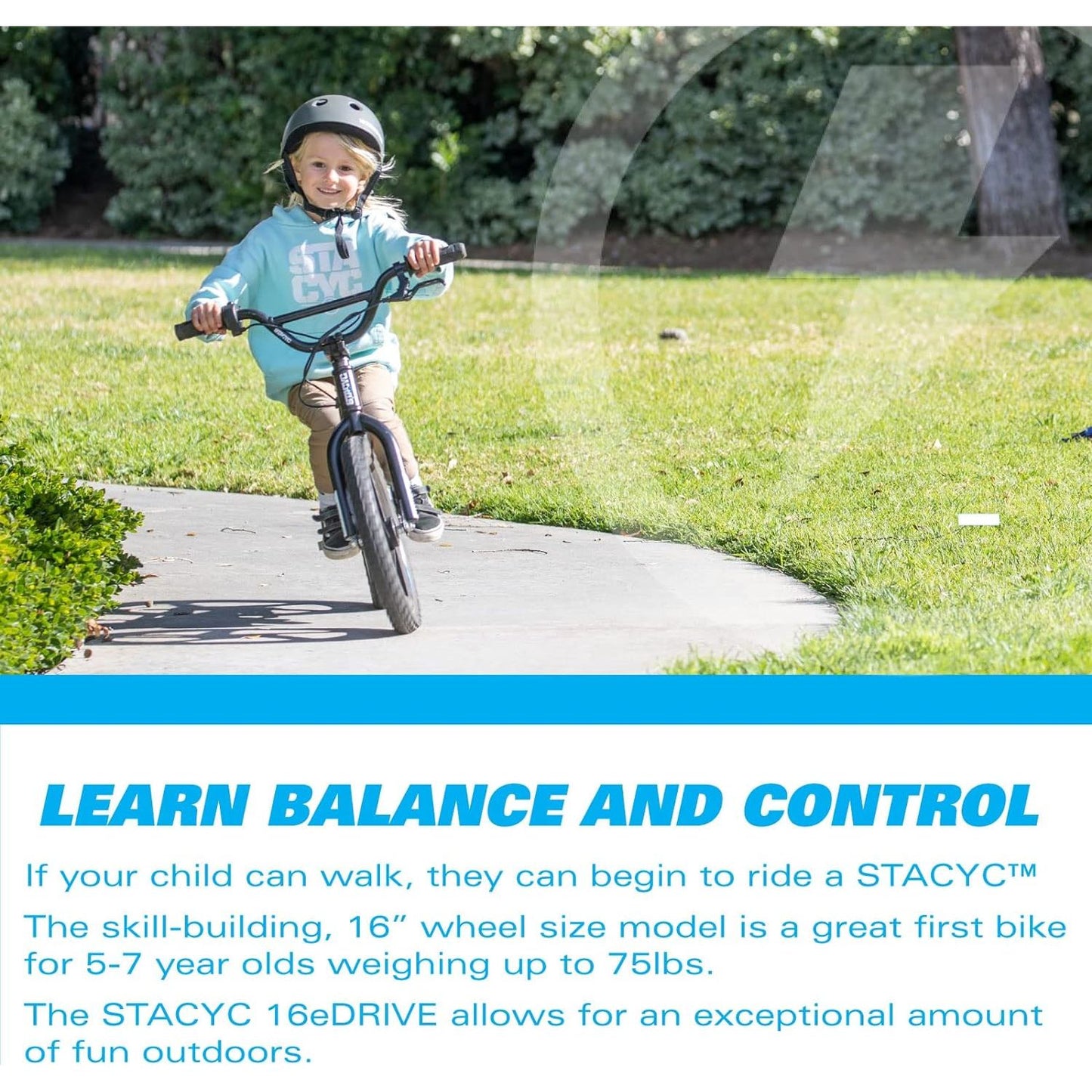STACYC Brushless 16eDRIVE Electric Balance Bike for Kids Ages 5-7 Years Old
