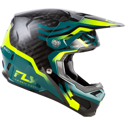 Formula S Carbon Byte Helmet Black Carbon/Teal/Lime Lg