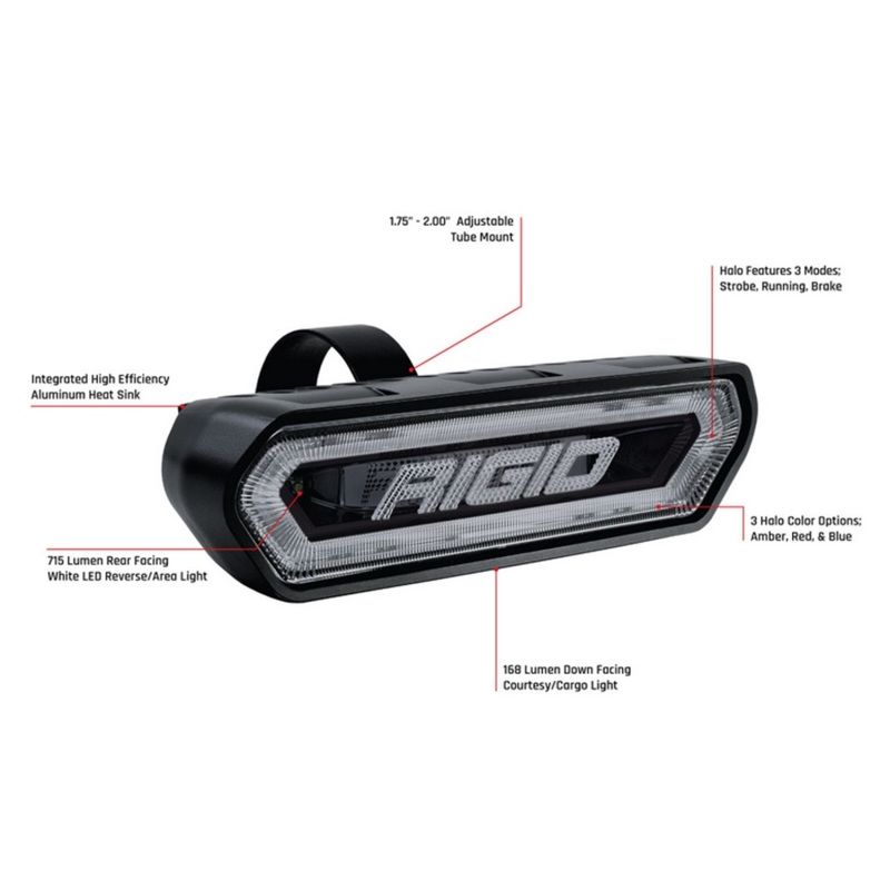 Rigid Industries Chase Tail Light Kit w/ Mounting Bracket - Red